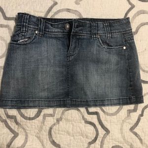 Hydraulic stretchy Jean mini skirt